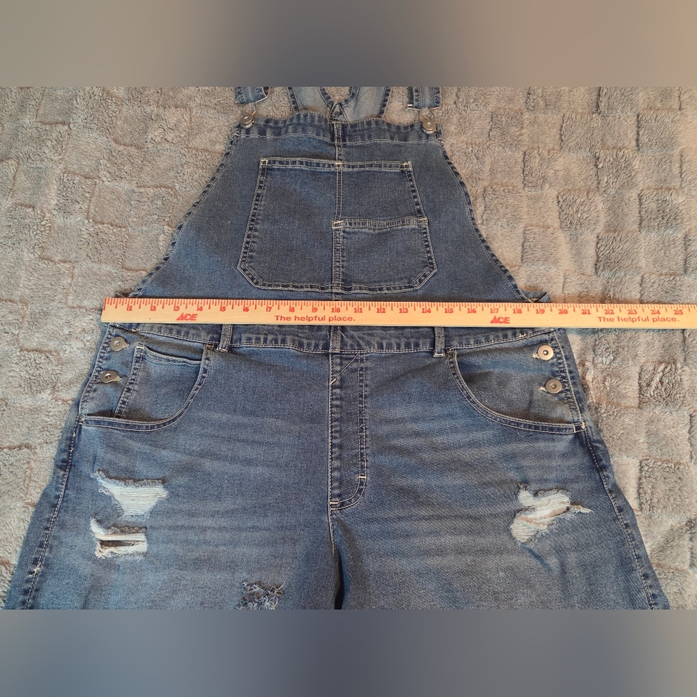 No Boundaries Shortalls Overalls Womens Juniors XXL (19) Distressed - Picture 4 of 14